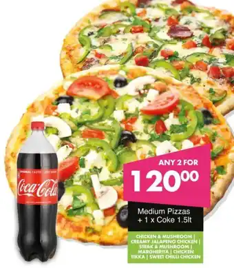 Save Medium Pizzas + Coke offer