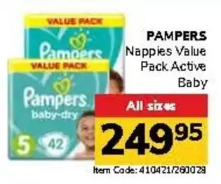 Jumbo Pampers Nappies Value Pack Active Baby offer