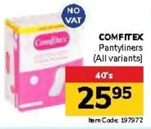 Jumbo COMFITEX Pantyliners offer