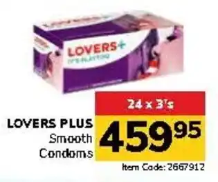 Jumbo LOVERS PLUS Smooth Condoms offer