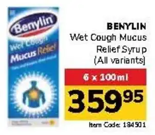 Jumbo BENYLIN Wet Cough Mucus Relief Syrup offer