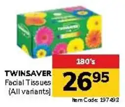 Jumbo TWINSAVER Facial Tissues offer