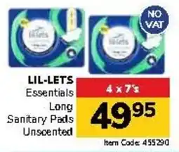 Jumbo LIL-LETS Essentials Long Sanitary Pads Unscented offer