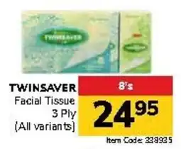 Jumbo TWINSAVER Facial Tissue 3 Ply offer