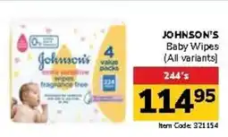 Jumbo JOHNSON'S Baby Wipes offer