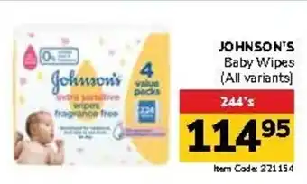 Jumbo JOHNSON'S Baby Wipes offer