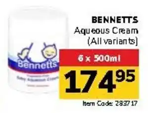 Jumbo BENNETTS Aqueous Cream offer