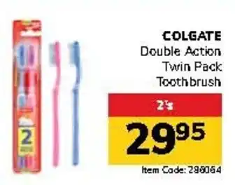 Jumbo COLGATE Double Action Twin Pack Toothbrush offer