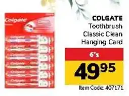 Jumbo COLGATE Toothbrush Classic Clean Hanging Card offer