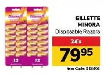 Jumbo GILLETTE MINORA Disposable Razors offer