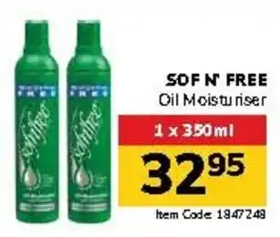 Jumbo SOF N' FREE Oil Moisturiser offer