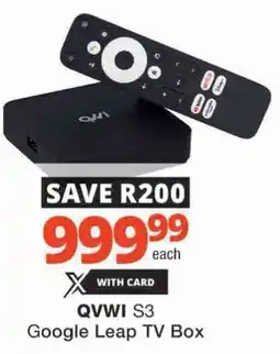 Checkers Hyper QVWI S3 Google Leap TV Box offer