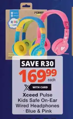 Checkers Hyper Xceed Pulse Kids Safe On-Ear Wired Headphones offer