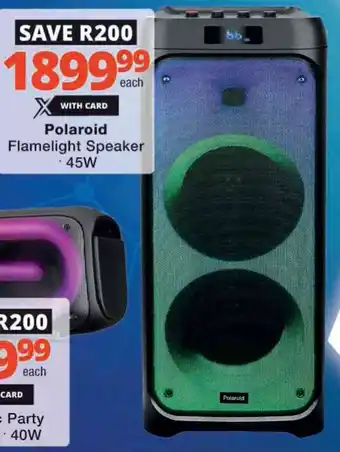 Checkers Hyper Polaroid Flamelight Speaker offer