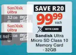 Checkers Hyper Sandisk Ultra Micro SD Class 10 Memory Card offer