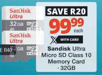 Checkers Hyper Sandisk Ultra Micro SD Class 10 Memory Card offer