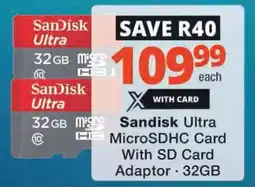 Checkers Hyper Sandisk Ultra MicroSDHC Card With SD Card Adaptor offer