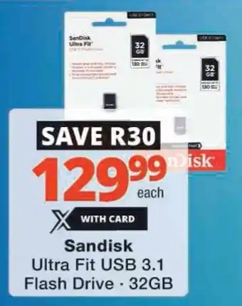 Checkers Hyper Sandisk Ultra Fit USB 3.1 Flash Drive offer