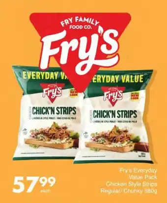 Save Fry's Everyday Value Pack Chicken Style Strips Regular/ Chunky offer