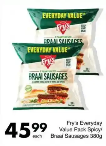 Save Fry's Everyday Value Pack Spicy/ Braai Sausages offer