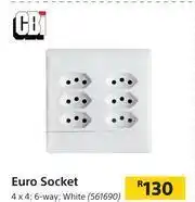 Builders Warehouse CBi Euro Socket 4 x4, 6-Way (White) offer