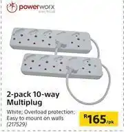 Builders Warehouse Power Worx 2 Pack 10 Way Multiplug-Per pk offer