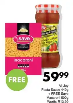 Save All Joy Pasta Sauce + FREE Save Macaroni offer