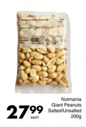 Save Nutmania Giant Peanuts Salted/Unsalted offer