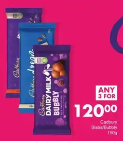 Save Cadbury Slabs/Bubbly offer