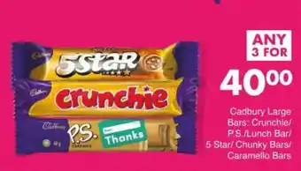 Save 5 Star/ Chunky Bars/ Caramello Bars offer