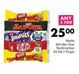 Save Nestle Mini Bar One/ Tex/Smarties/ Kit Kat 2 Finger offer