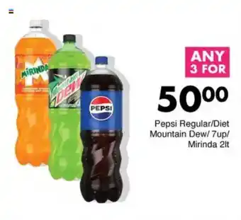 Save Pepsi Regular/Diet Mountain Dew/7up/ Mirinda offer