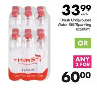 Save Thirsti Unflavoured Water Still/Sparkling offer