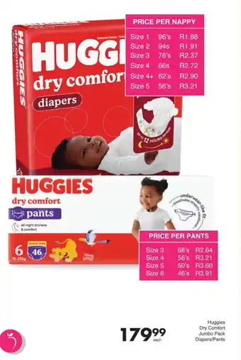 Save Huggies Dry Comfort Jumbo Pack Diapers/Pants offer