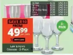 Checkers Lav Empire Glasses offer