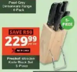 Checkers Prochef Wooden Knife Black Set offer