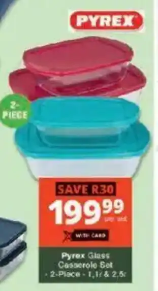 Checkers Pyrex Glass Casserole Set offer