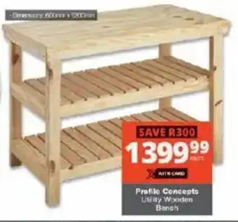 Checkers Profile Concepts Utility Wooden Bench offer