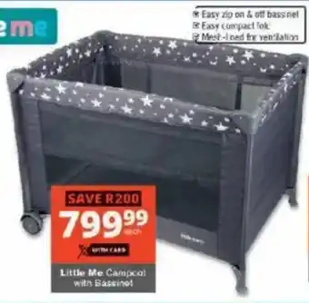 Checkers Little Me Campcot with Bassinet offer