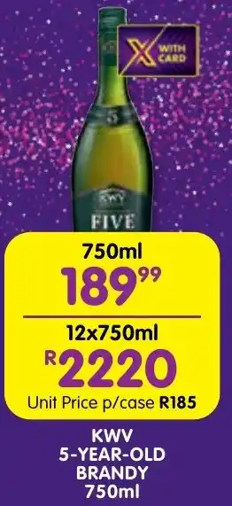 Shoprite Liquor Kwv 5-year-old brandy offer