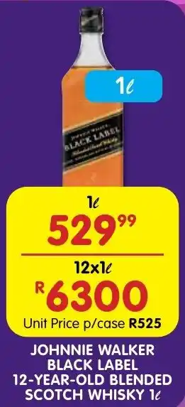 Shoprite Liquor Johnnie walker black label 12-year-old blended scotch whisky offer