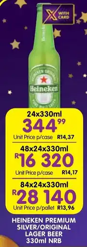 Shoprite Liquor Heineken premium silver/original lager beer nrb offer