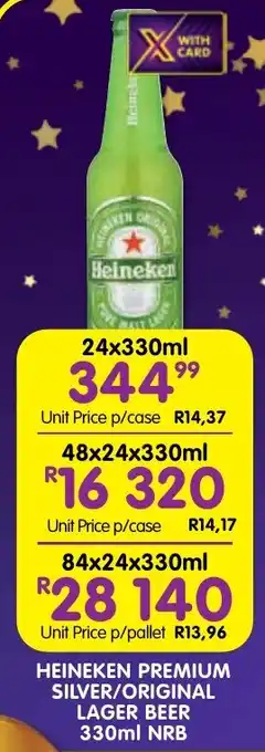 Shoprite Liquor Heineken premium silver/original lager beer nrb offer