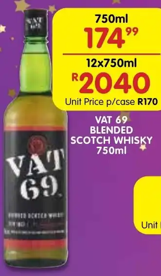 Shoprite Liquor Vat 69 blended scotch whisky offer