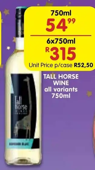 Shoprite Liquor Tall horse wine all variants offer