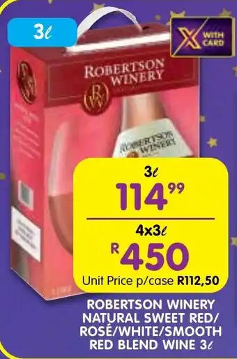 Shoprite Liquor Robertson winery natural sweet red/ rose/white/smooth red blend wine offer