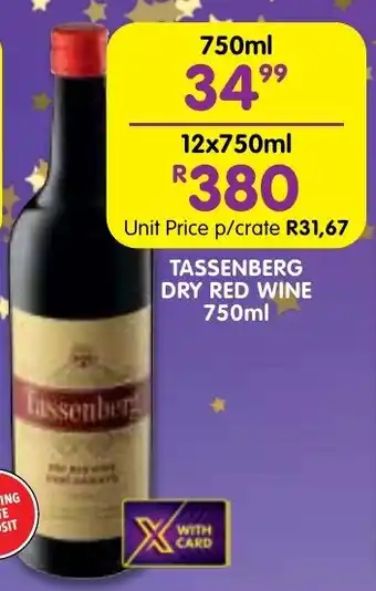 Shoprite Liquor Tassenberg dry red wine offer