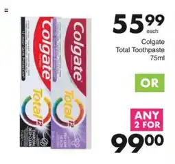 Save Colgate Total Toothpaste offer