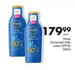 Save Nivea Sunscreen Kids Lotion SPF50 offer