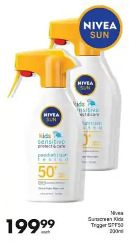 Save Nivea Sunscreen Kids Trigger SPF50 offer